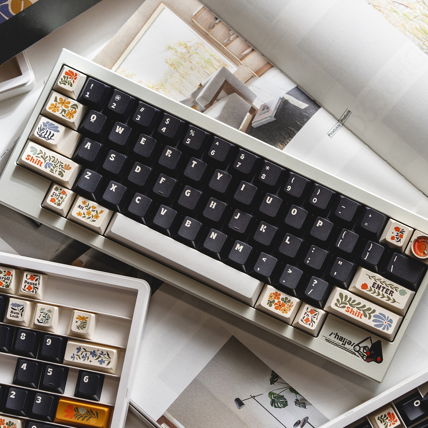 FBB原创键帽花园复古PBT热升华1.7mm个性客制化机械键盘磁轴个性