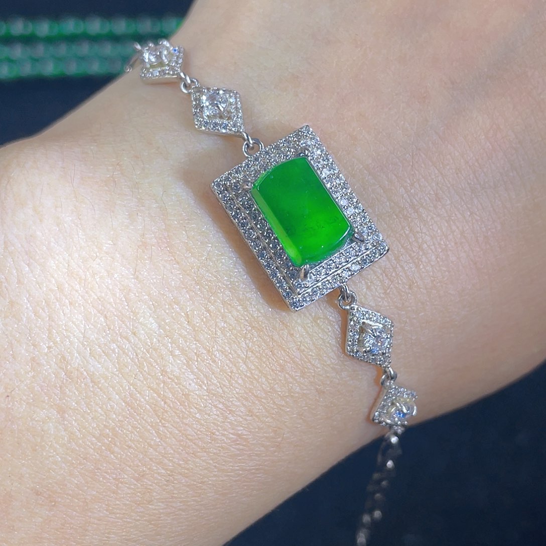 翡翠吊坠(不含链)银S925镶嵌