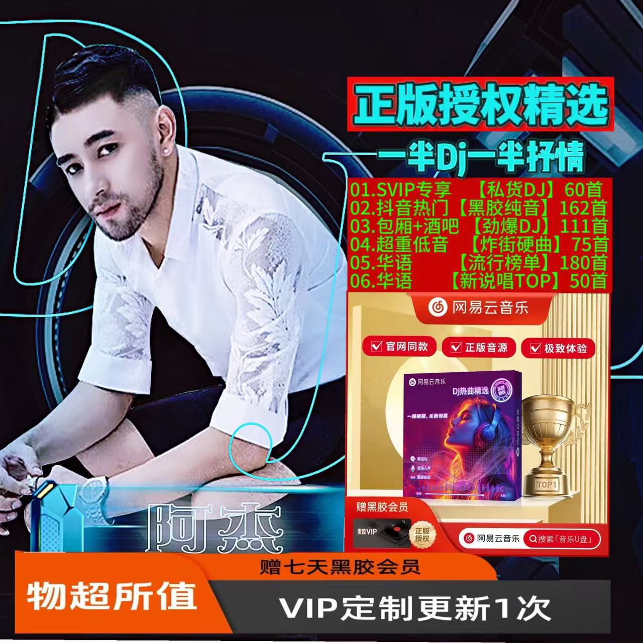 DJ阿杰网易云正版授权精选700首DJ抒情单曲