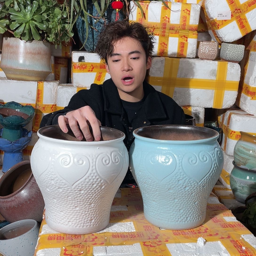 无铅玻璃宜兴紫砂花盆