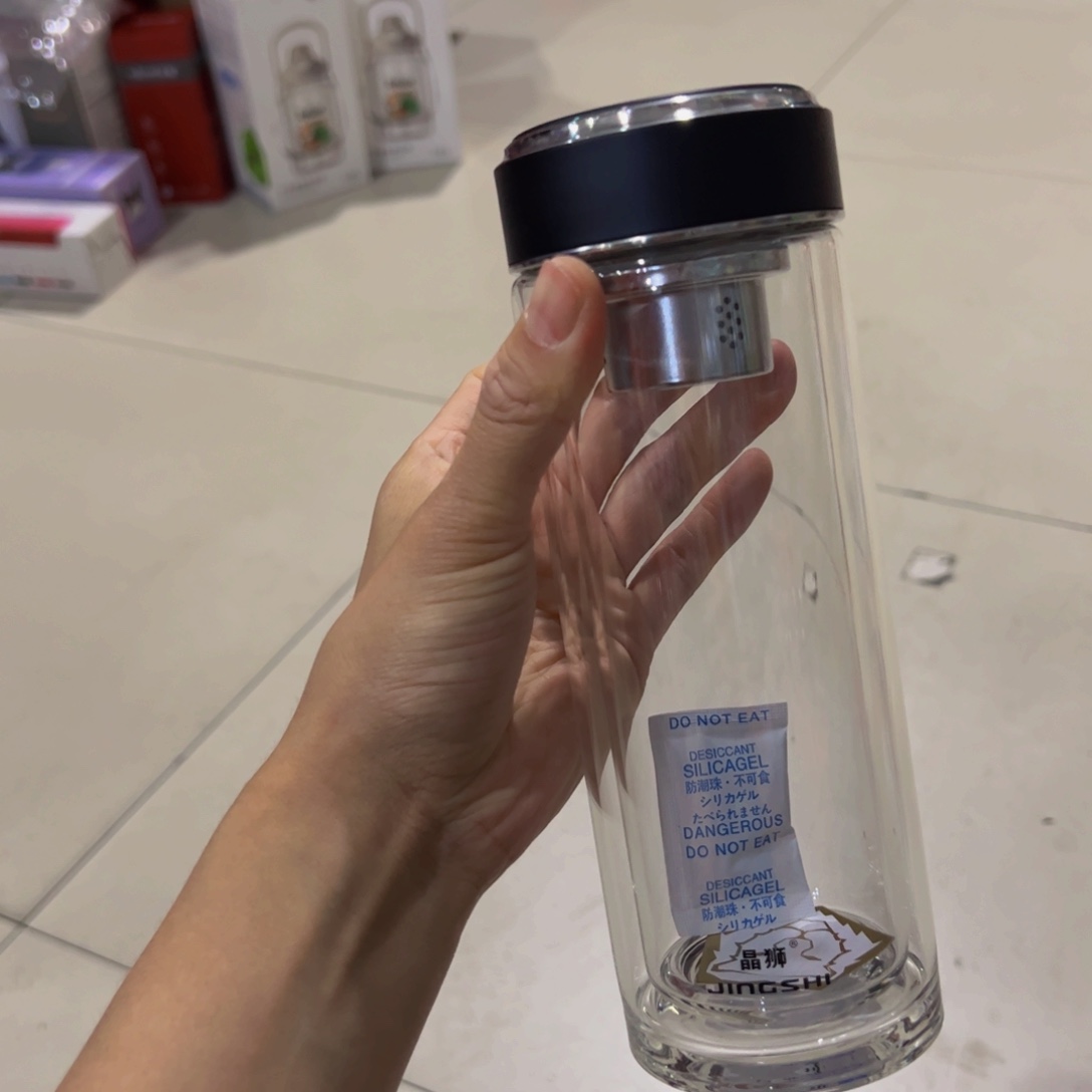 晶狮双层玻璃杯370玻璃杯370哑光黑色370