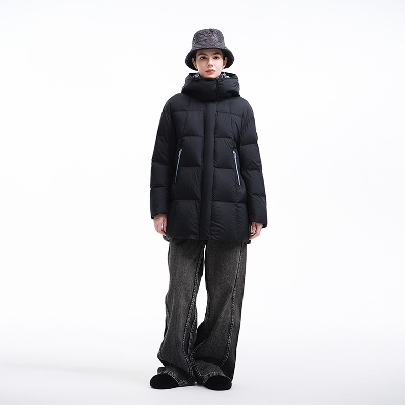 杰瑞【温情羽衣】新款撞色面包羽绒服连帽设计感加厚保暖白鸭绒外套