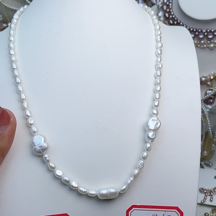 淡水珍珠颈饰银S925镶嵌