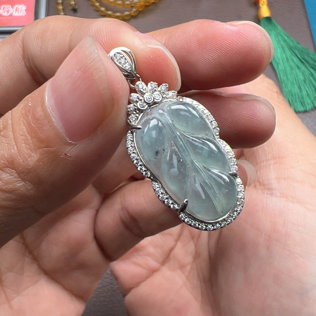 翡翠颈饰银S925镶嵌567788999
