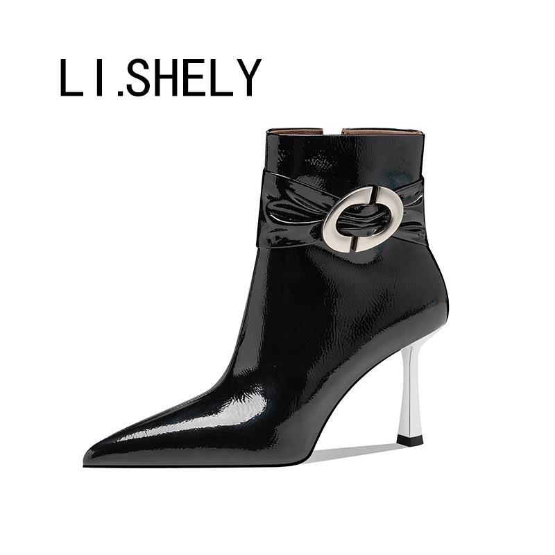 【126号】2025年秋冬新品尖头细跟矮靴百搭短靴时尚法式女靴女鞋