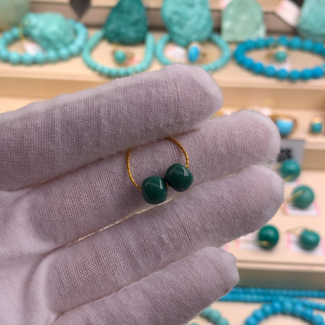 绿松石珠宝奇石未镶嵌7.7mm