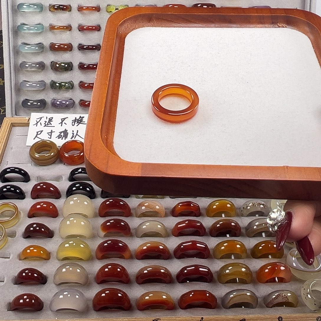 玛瑙/玉髓未镶嵌戒指A7不退换17.2港15+