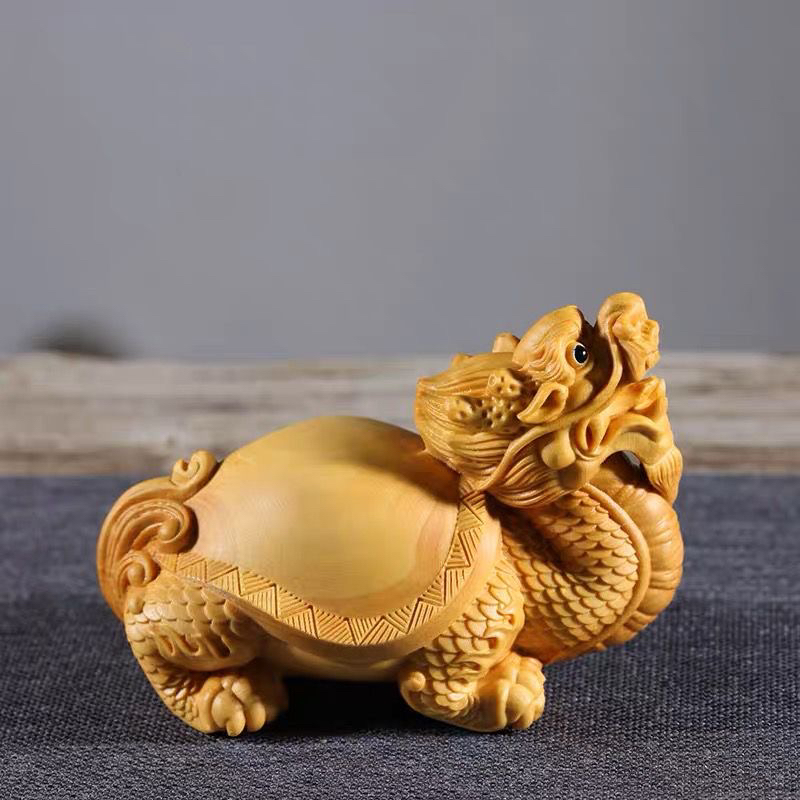 崖柏木手把玩精品木雕招财进宝祥瑞神兽雕刻龙龟茶宠汽车摆件