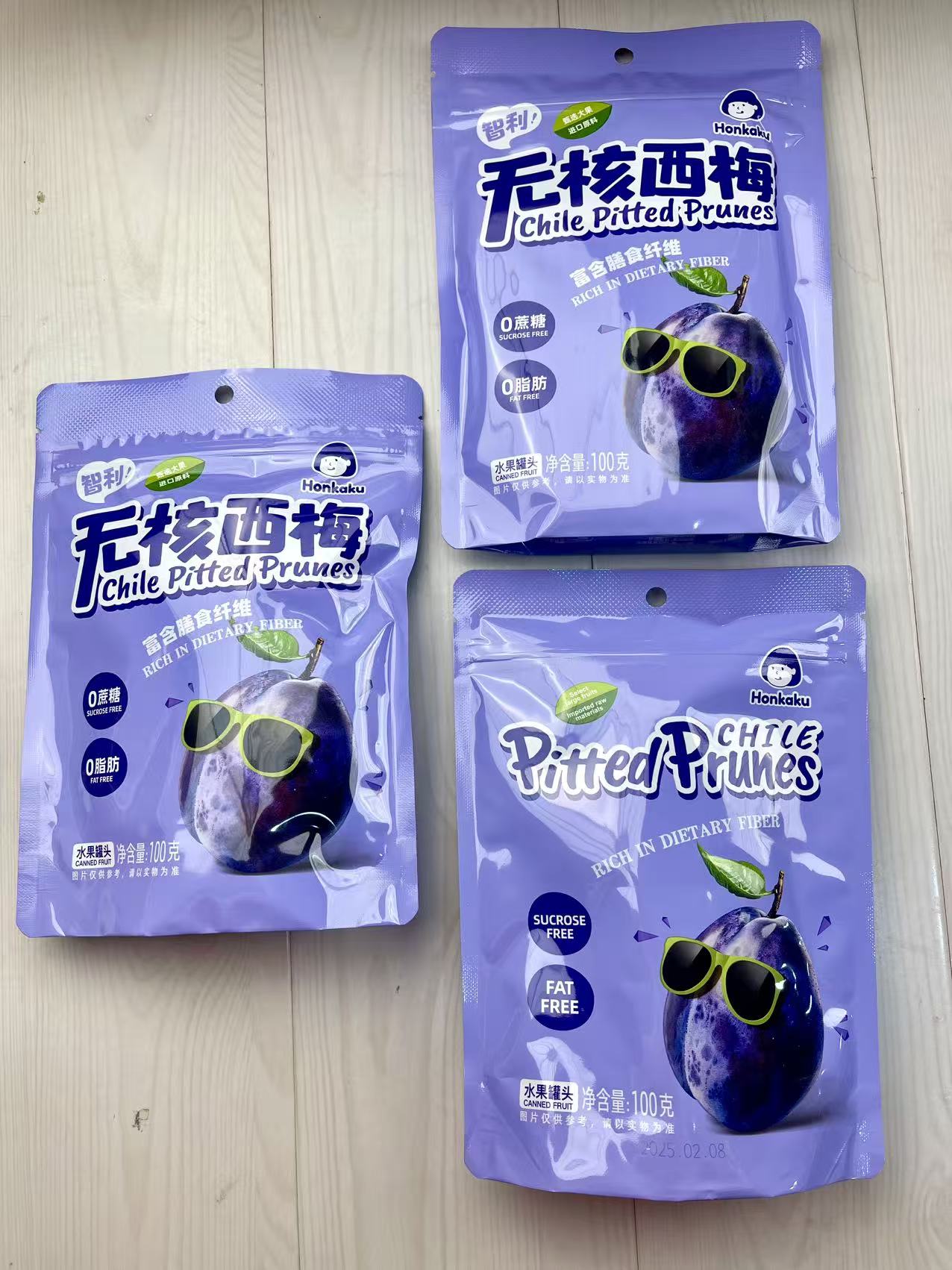 Honkaku智利无核西梅干100克/2袋独立包装低脂高纤+晚上充饥食品