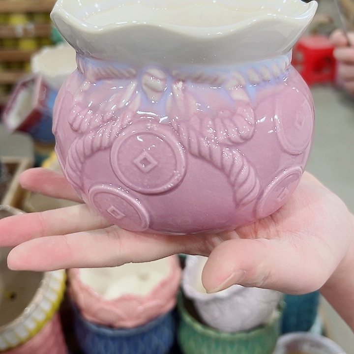 有孔.凑满10元发货多肉陶瓷花盆！