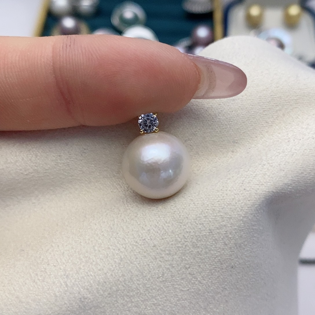 【闪购商品】淡水珍珠颈饰银S925镶嵌13mm