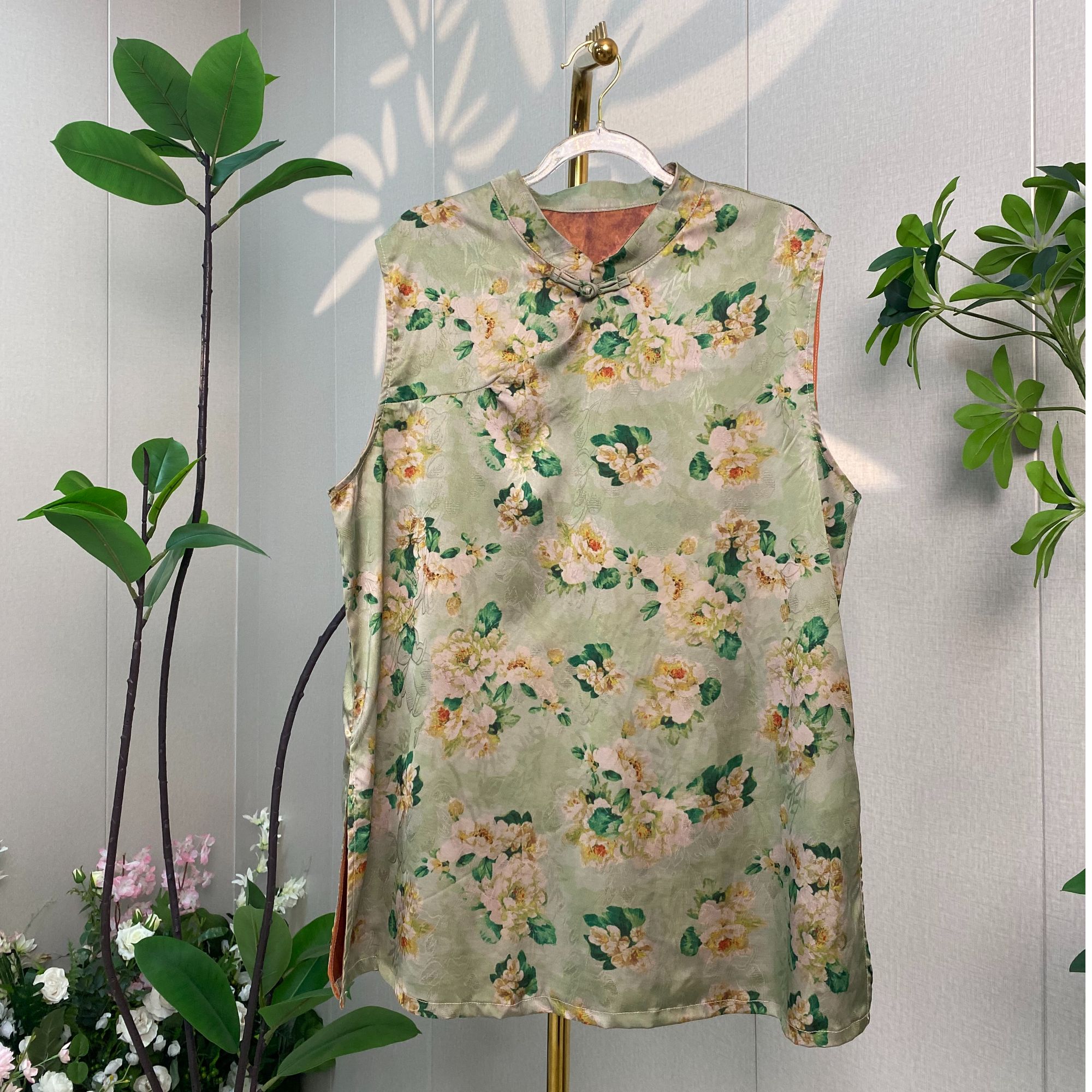 【茉莉流芳】2025夏季新款新中式国风中长款气质女提花斜襟奥黛上衣