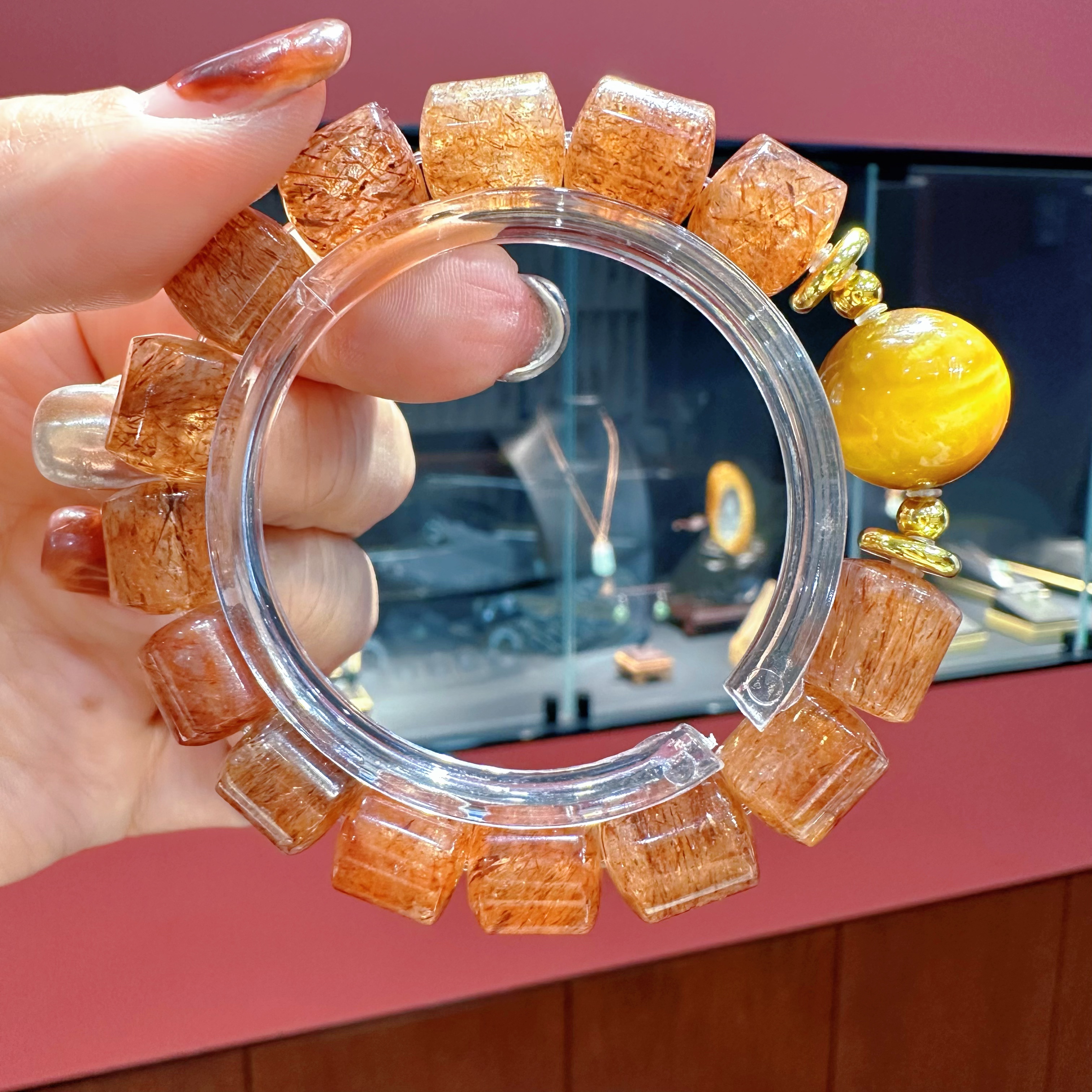 【强力聚米】黑金超七➕金虎眼水晶手串（多样性发其一）