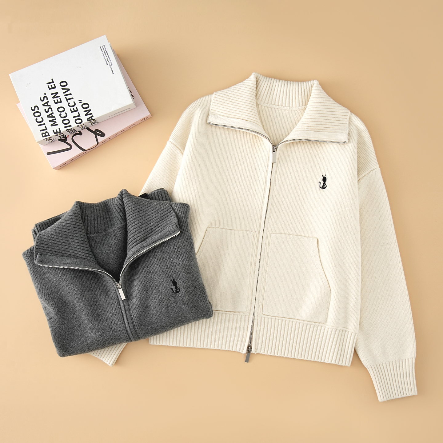 【一衣两穿可亲子】女大童毛衣外套2025冬装新款打底衫半高领上衣