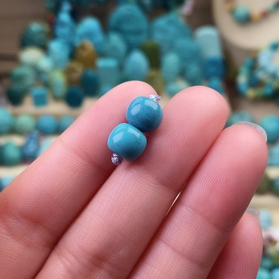 绿松石珠宝奇石未镶嵌7.5mm