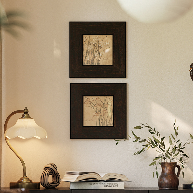 复古客厅装饰画小众艺术餐厅壁画玄关组合挂画餐边柜桌面摆画沙发