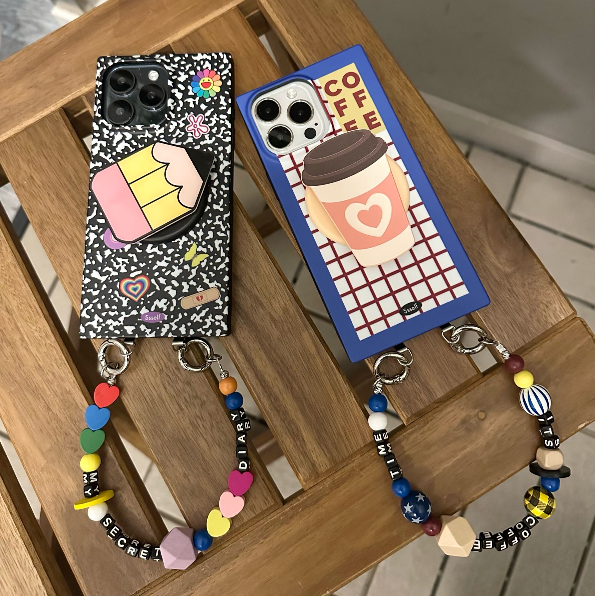 Ssself正品磨砂方形直角边磁吸手机壳恋恋笔记本喝杯咖啡支架全包