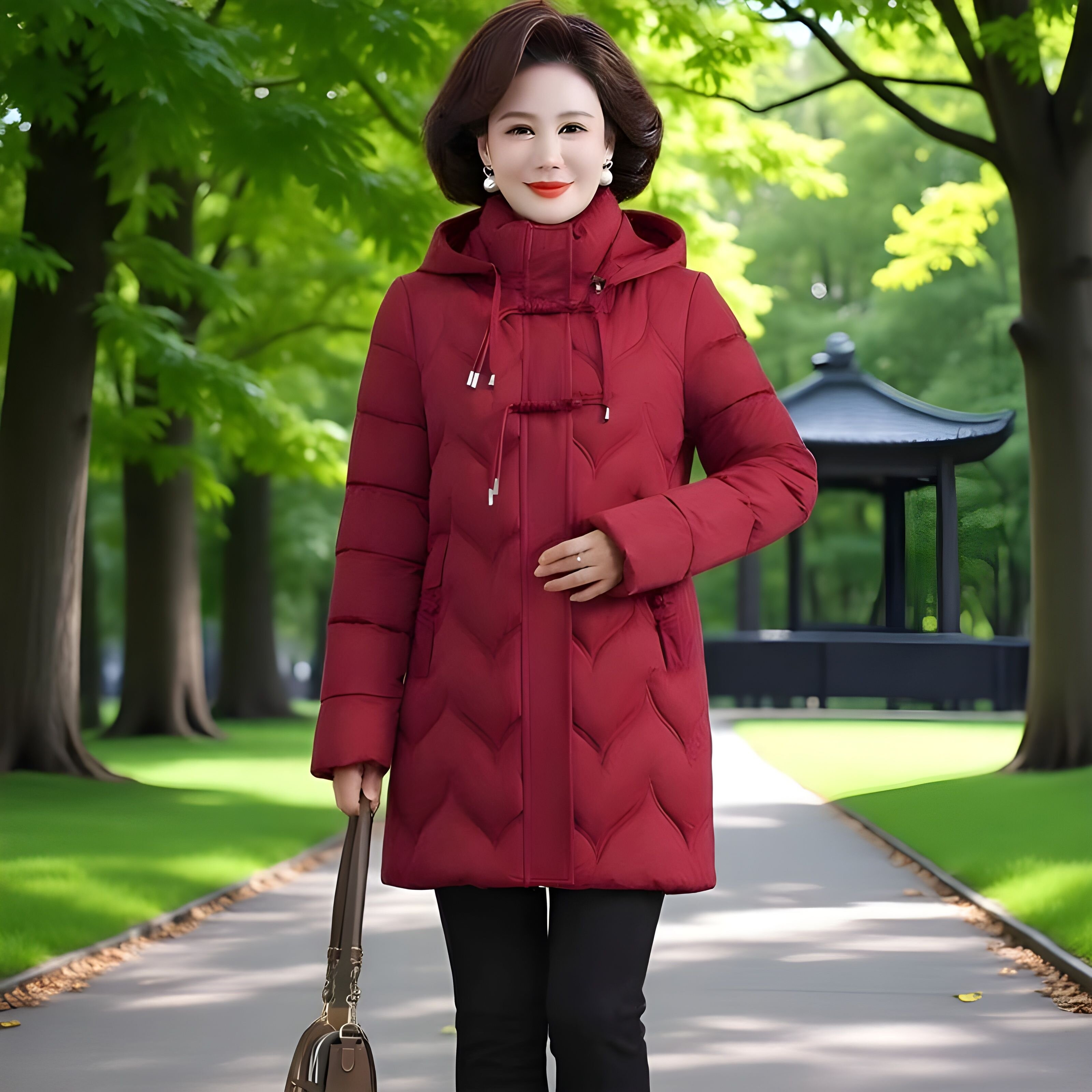 新款棉服女中长款冬季韩版加厚棉衣纯色女士棉袄外套【03款】