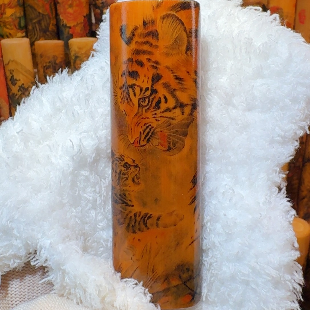 竹守护针刺作品实心竹