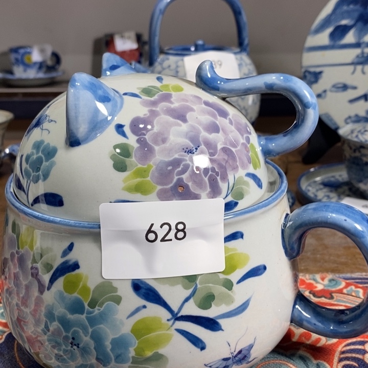 青花瓷景德镇手绘微瑕牡丹面碗