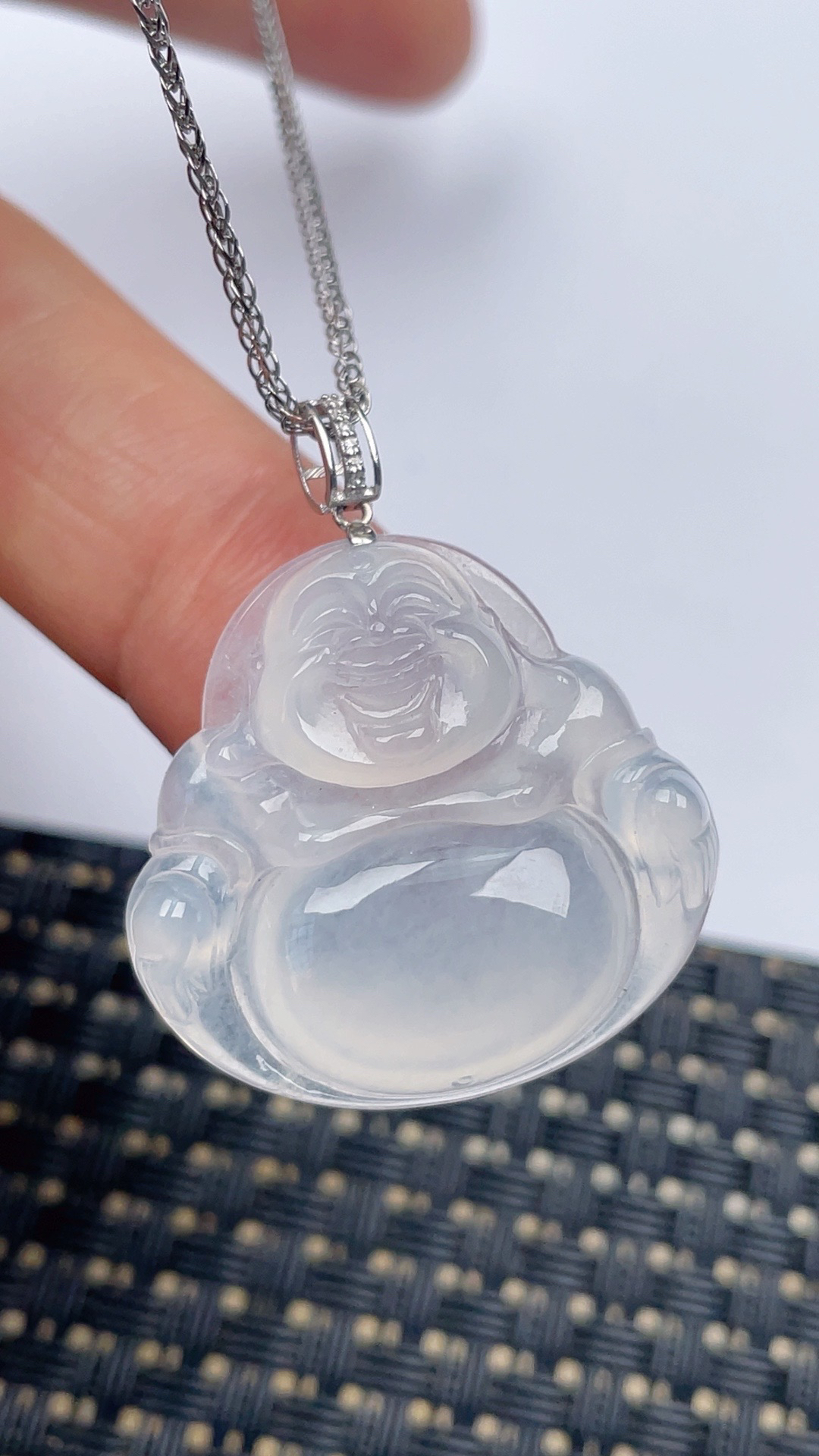 缅甸天然翡翠A货冰佛公吊坠尺寸27.2-28.4-6.0