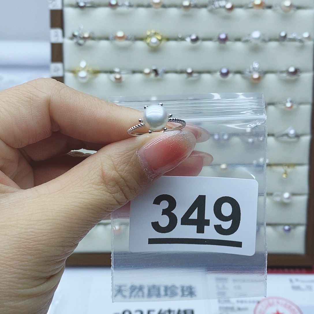 淡水珍珠戒指银S925镶嵌圣*349