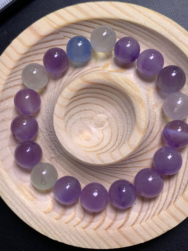 缅a翡翠紫色单珠散珠卡10 多发性发其一