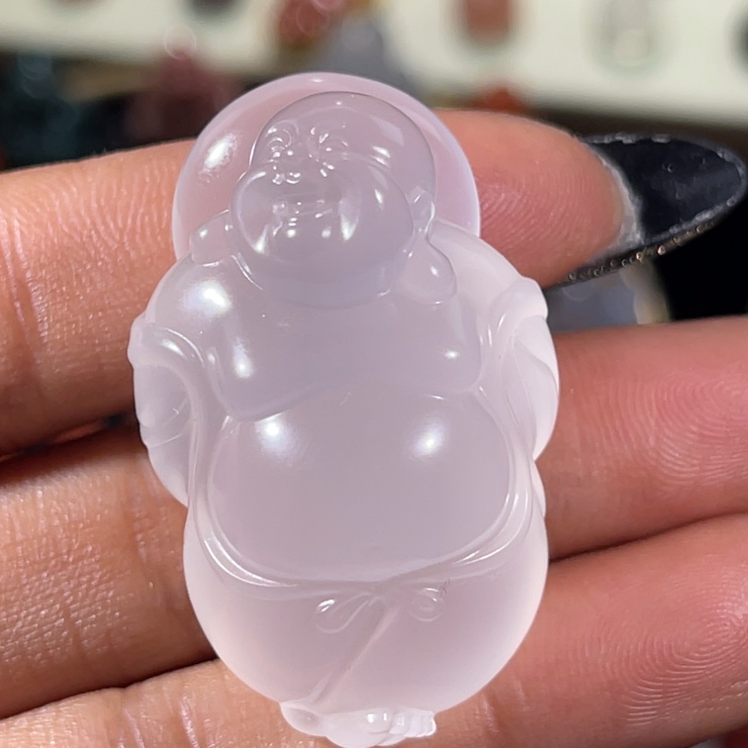 玛瑙/玉髓荔枝冻弥勒未镶嵌