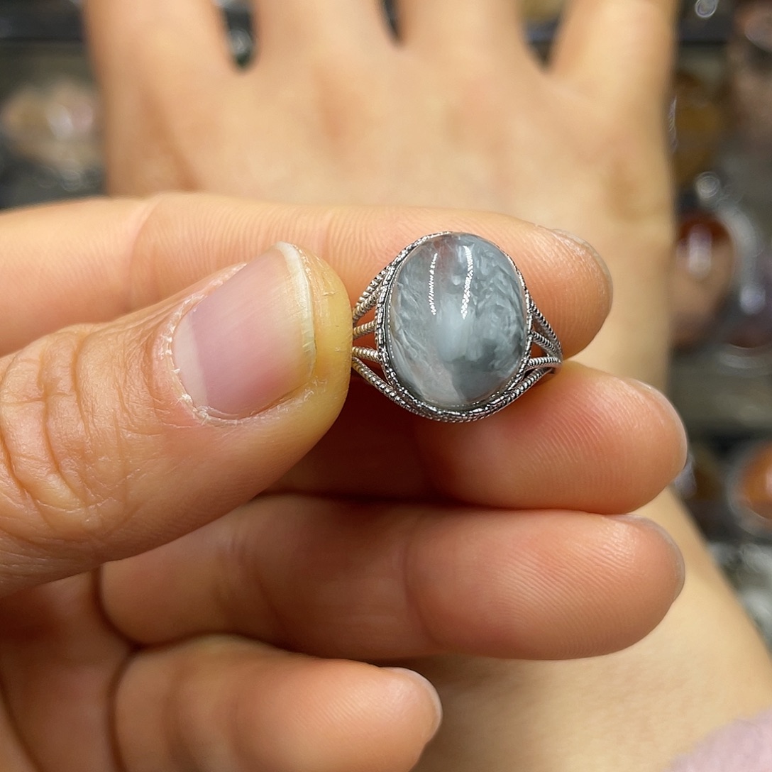 【闪购商品】水晶珠宝半成品银S925镶嵌戒指