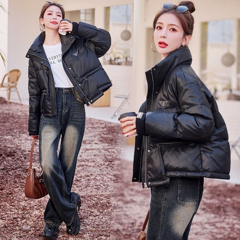 厚款高腰型立领常规纯色女宽松显瘦冬季大码-A42