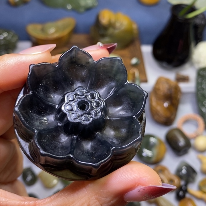 蛇纹石玉未镶嵌岫玉香插