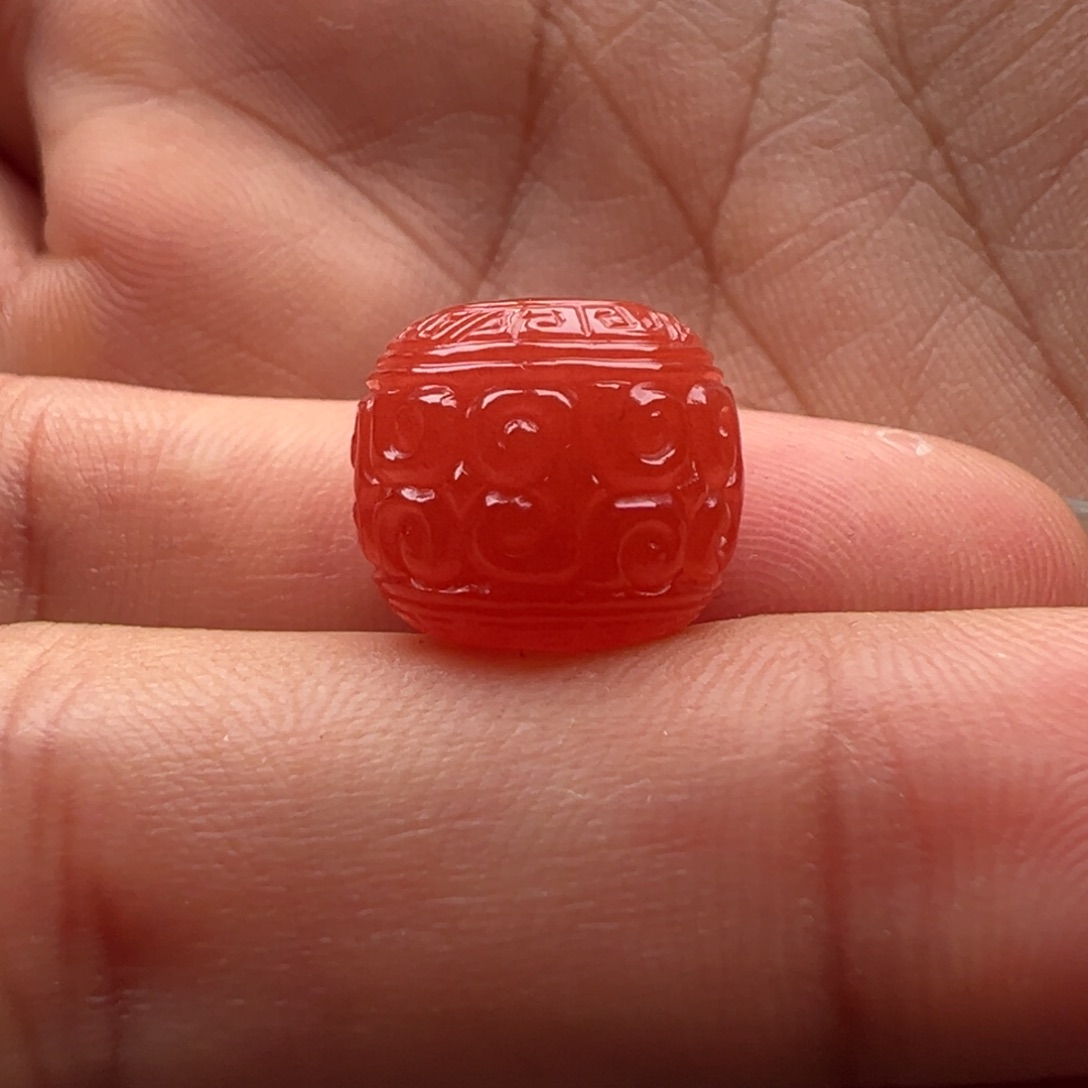 南红玛瑙未镶嵌回纹12.7x11.2