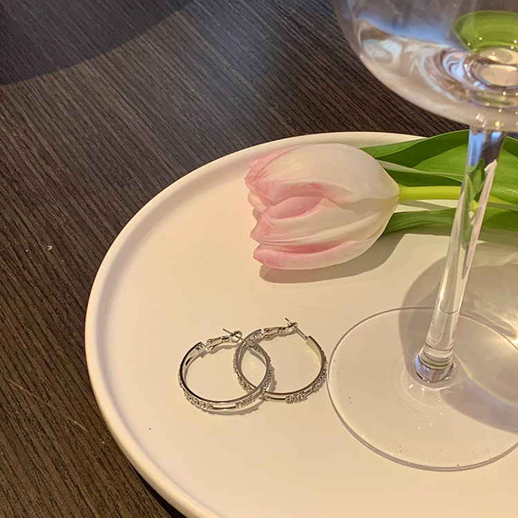 铜合金耳饰 AL1589 辣妹气质大耳圈小众设计感高级轻奢耳环ins