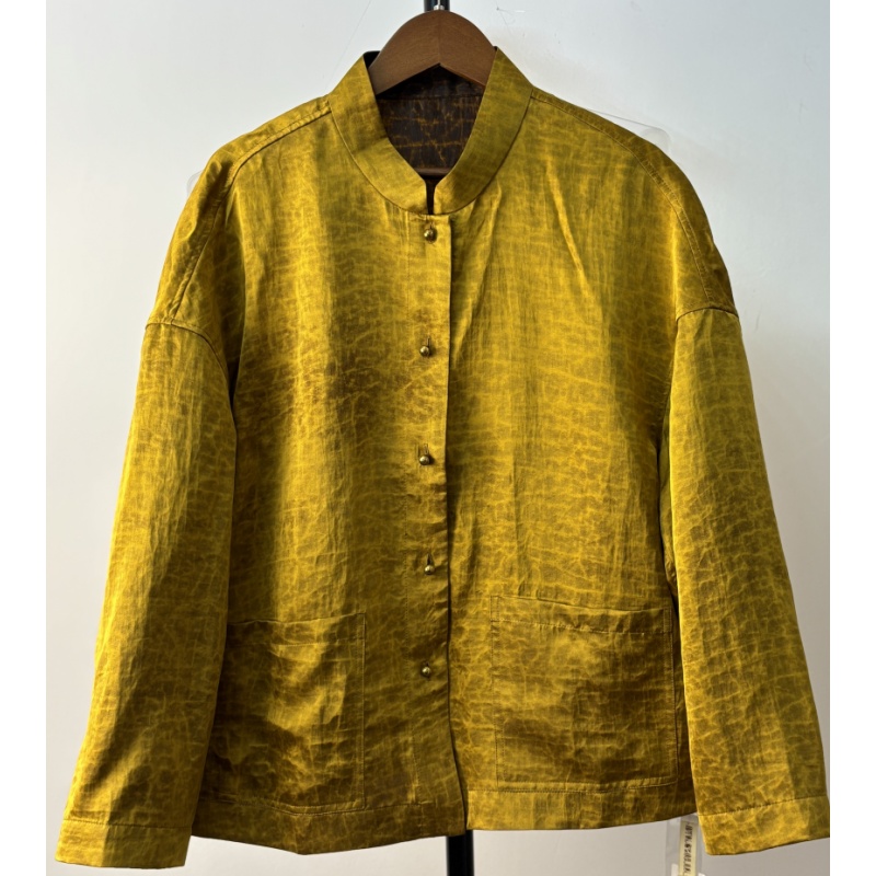 遇裳（99123）100%桑蚕丝龟裂纹香云纱双面穿上衣