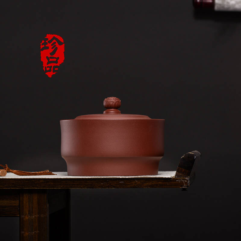 宜兴紫砂小号带盖透气防潮醒茶存茶缸纯手工家用