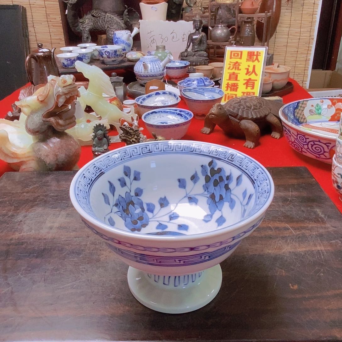 陶瓷青花杯洗一客c11