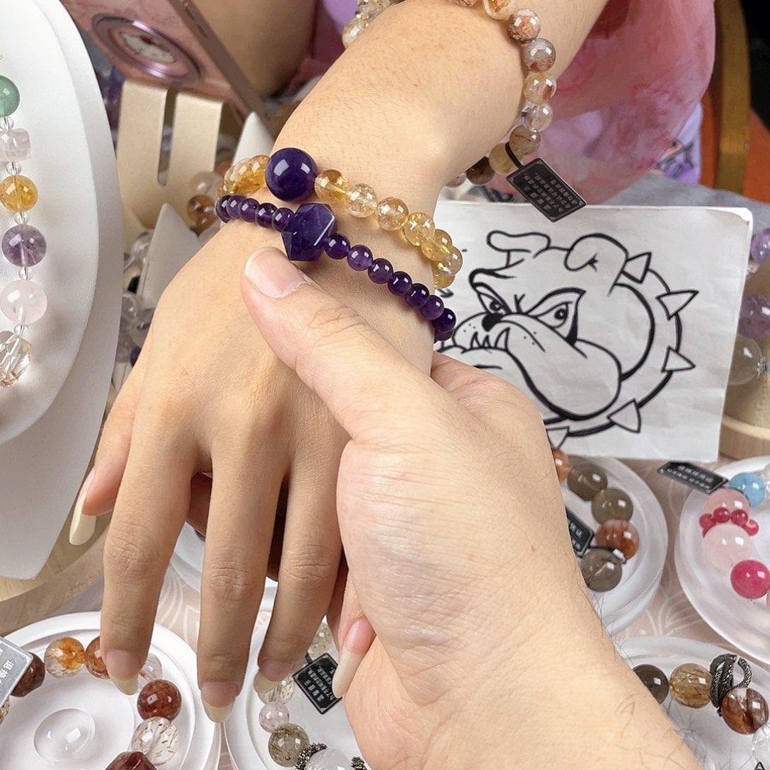 银S925镀金镶嵌手链水晶
