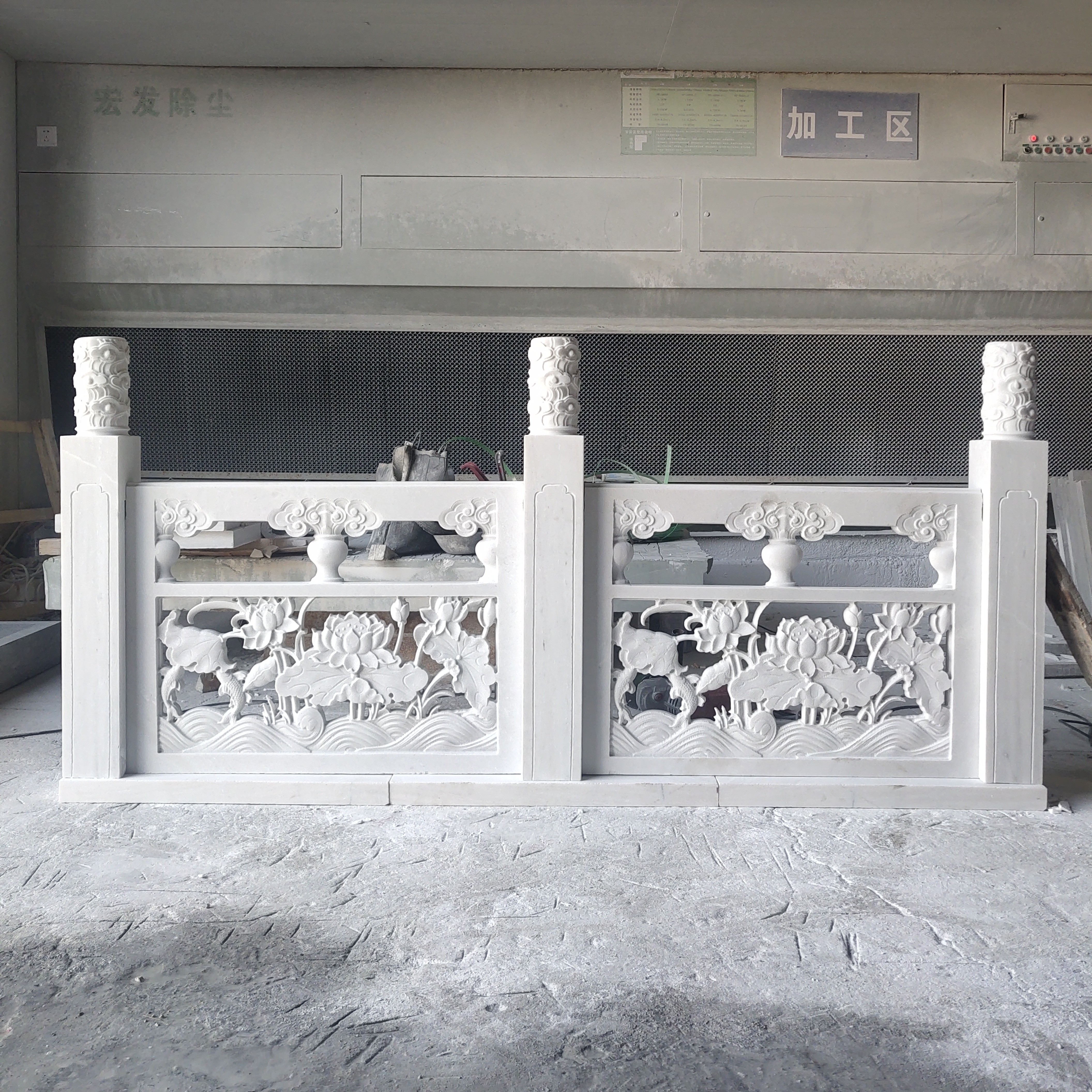 花池围栏适用于庭院菜园花坛阳台汉白玉栏杆护栏石雕栏杆透雕浮雕