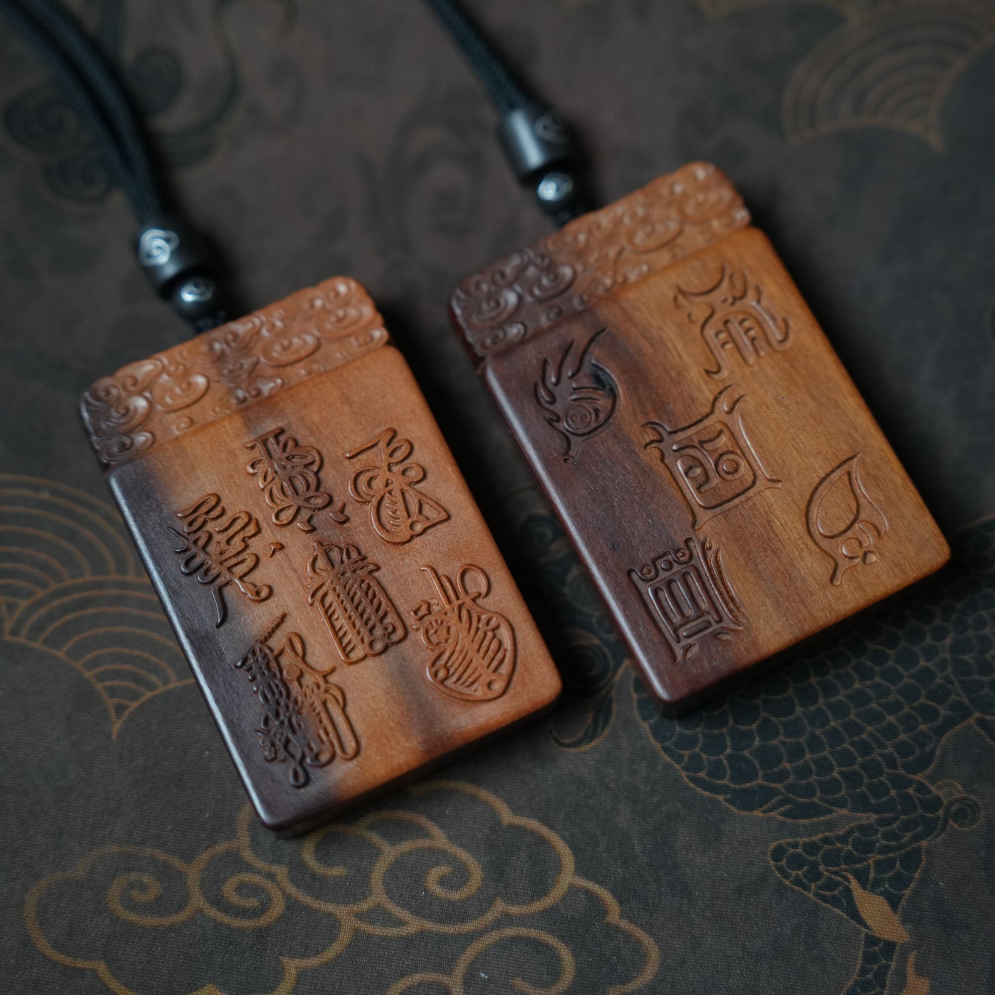 雷击枣木五雷五岳吊坠挂件