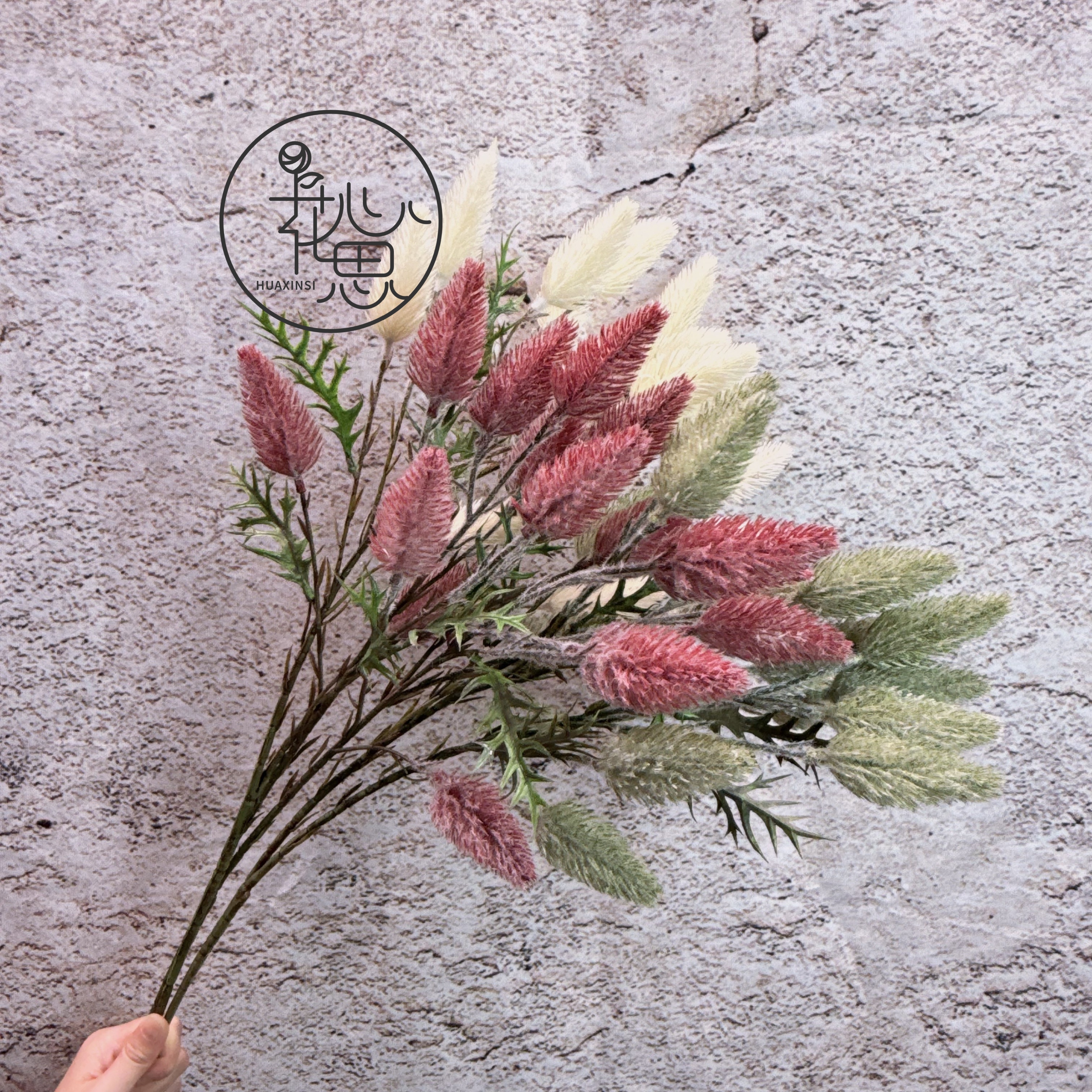 【2叉凤凰果】花心思花材批发仿真花假花婚庆家居商业装饰布置新款
