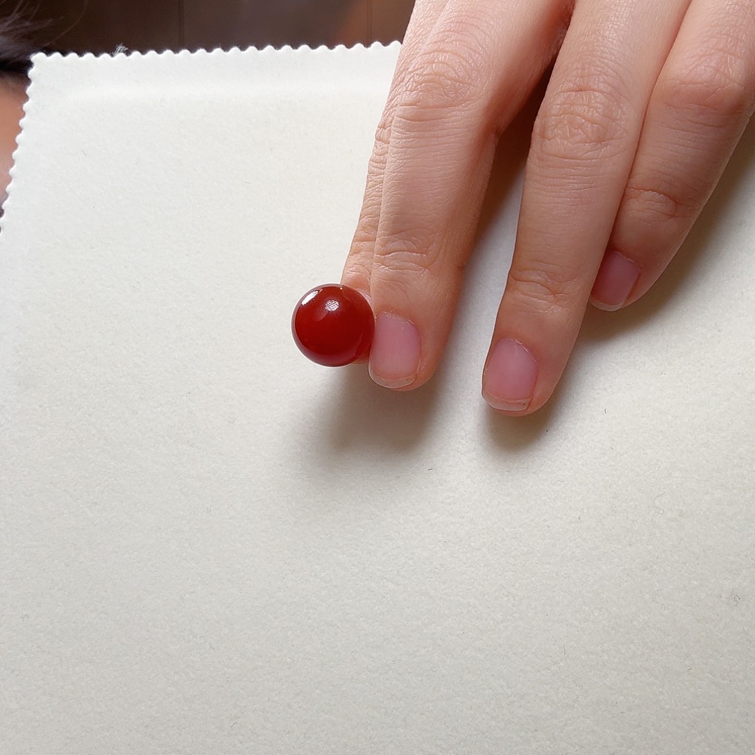 玛瑙/玉髓银S925镶嵌耳钉14mm