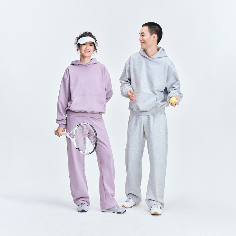 Luminelle运动连帽卫衣男女情侣重磅毛圈磨毛宽松休闲套头帽衫