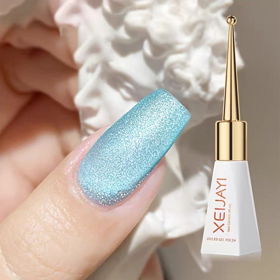  海蓝星精灵猫眼 夏季冰透玻璃珠甲油胶10ml