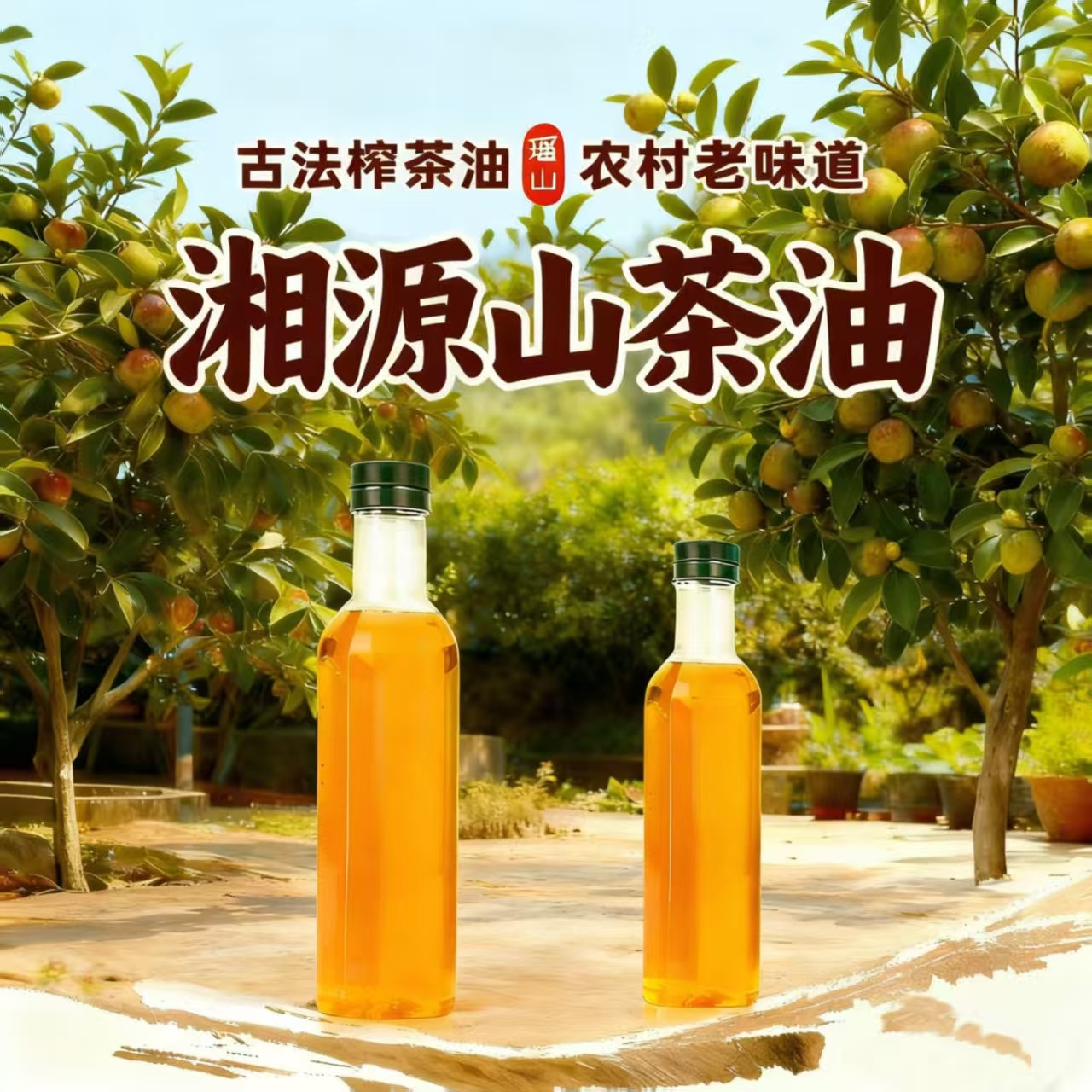 【老树小籽土茶油】传统物理压榨头道茶籽油纯山茶油