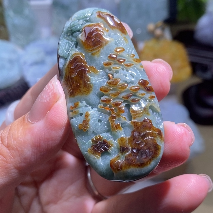 【闪购商品】翡翠挂件未镶嵌山水