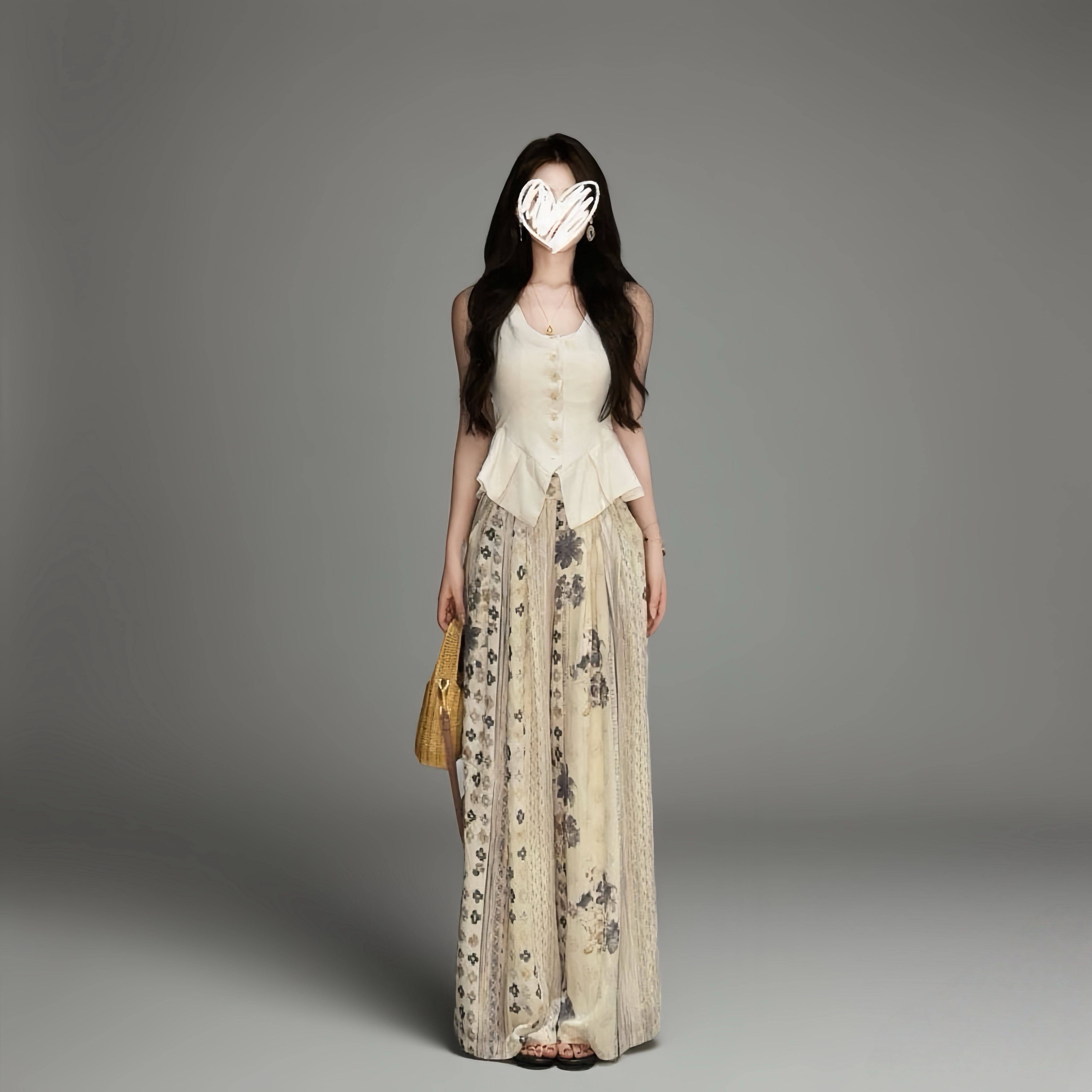 老钱风穿搭夏季松弛高级感马甲上衣+老钱风松弛感女装Q155