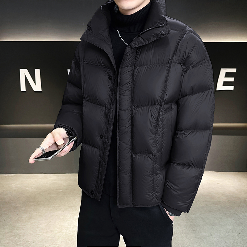 高充绒重磅加厚立领短款羽绒服男冬季新款百搭防风保暖面包服外套