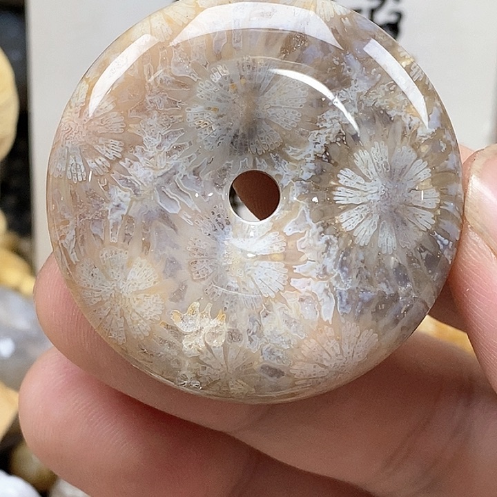 颈饰未镶嵌硅化珊瑚（珊瑚玉）