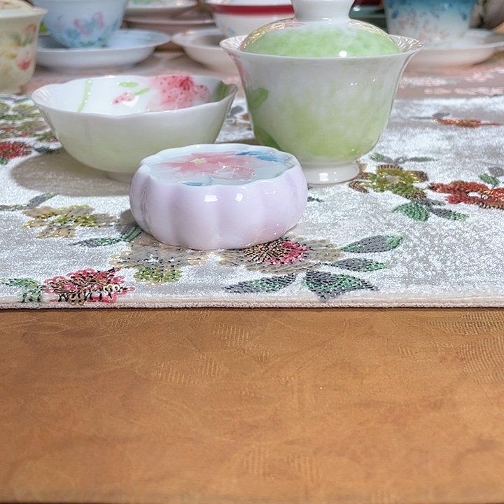 【闪购商品】百合盖碗➕杯➕国色惊城盖置