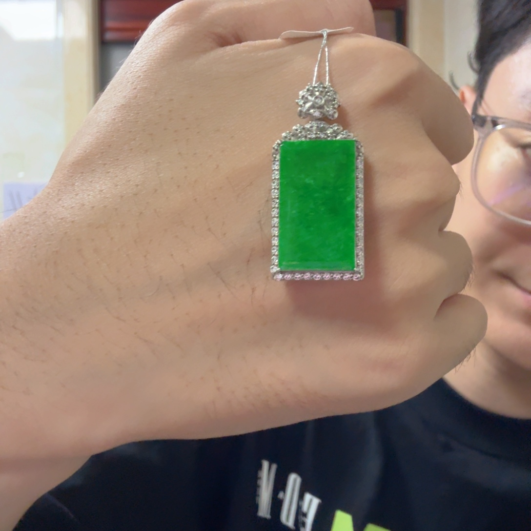 翡翠银S925镶嵌颈饰吊坠